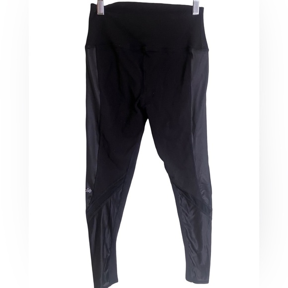 Alo Black High Waisted Mesh Sided Leggings - Picture 4 of 7